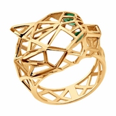 Кольцо из золота с фианитами и эмалью