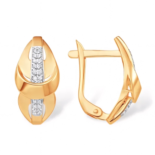 Серьги из золота с фианитами
