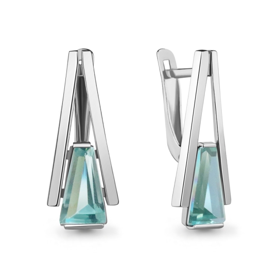 Серьги из серебра с ювелирными кристаллами