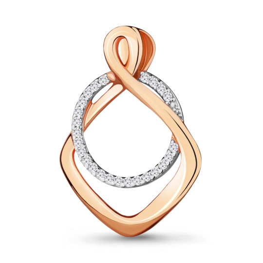 Подвеска из серебра с позолотой и фианитами