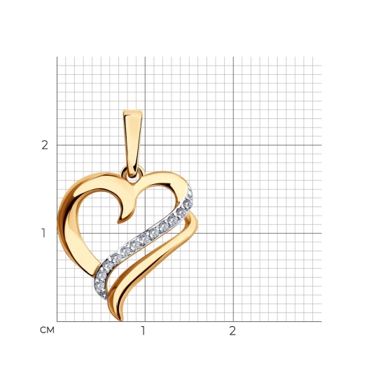 Подвеска из золота с фианитами