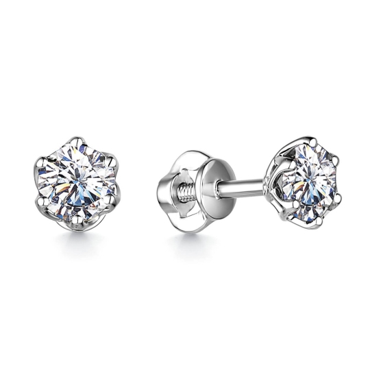 Серьги из белого золота с бриллиантами 0,8 ct