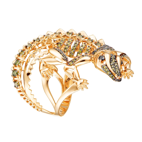 Кольцо из золота с фианитами 