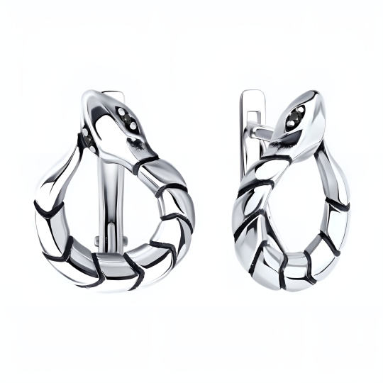 Серьги из серебра с фианитами