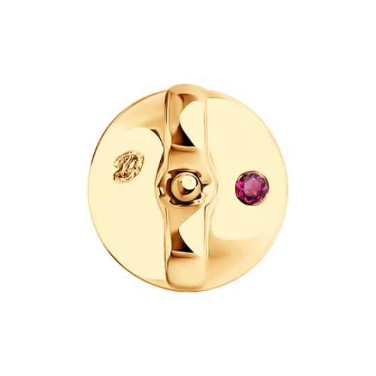 Серьги из золота с выращенными бриллиантами и рубинами