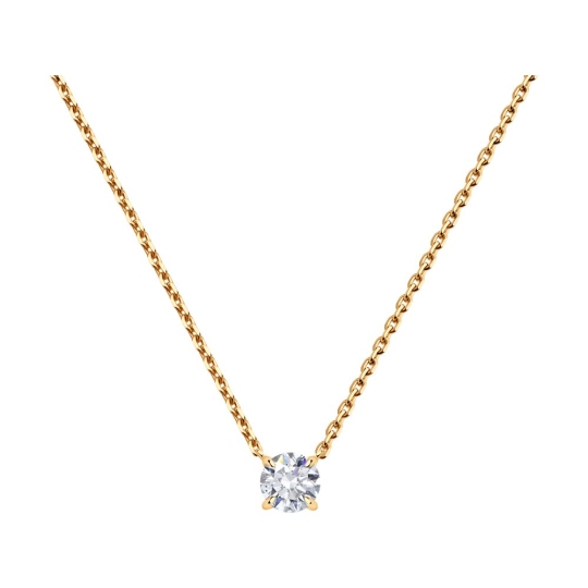 Колье из золота с выращенным бриллиантом и рубином