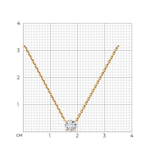 Колье из золота с выращенным бриллиантом и рубином
