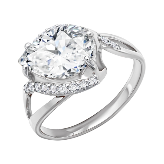 Кольцо из серебра с фианитами