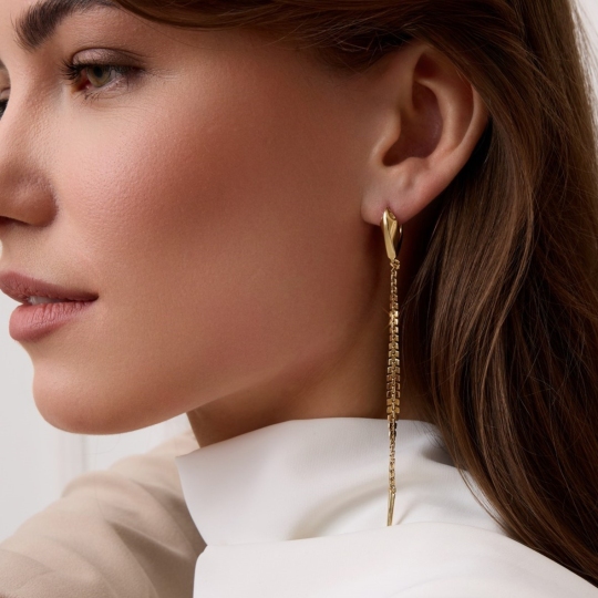 Серьги из лимонного золота