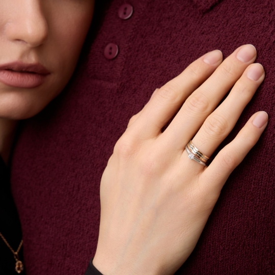 Обручальное кольцо из комбинированного золота