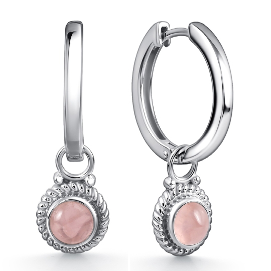 Серьги-трансформеры из серебра с кварцами