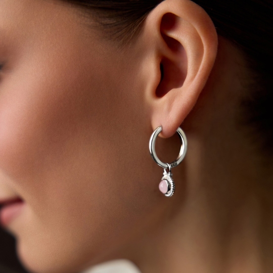 Серьги-трансформеры из серебра с кварцами