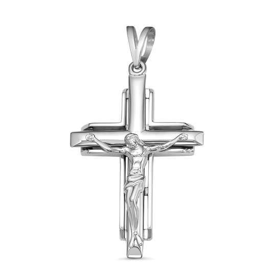 Подвеска-крест из белого золота