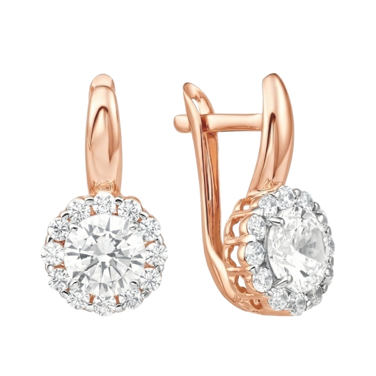 Серьги из золота с фианитами