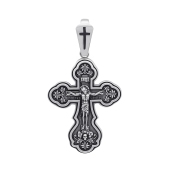 Подвеска-крест из серебра с чернением