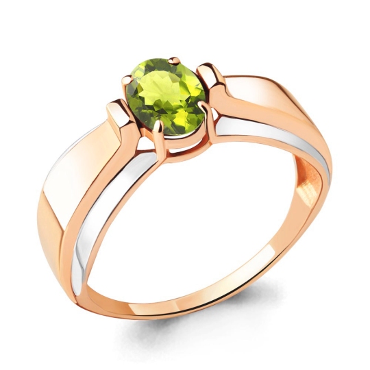 Кольцо из золота с хризолитом