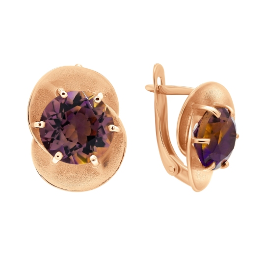 Серьги из золота с аметринами