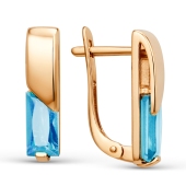 Серьги из золота с ситаллами топаз Swiss
