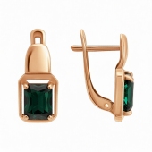 Серьги из золота с ситаллами турмалин