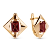 Серьги из золота с гранатами