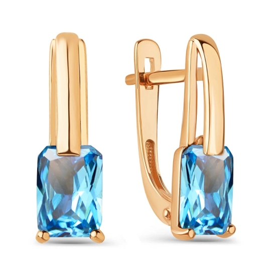 Серьги из золота с ситаллами топаз Swiss