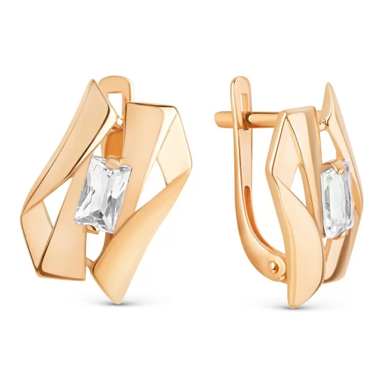 Серьги из золота с фианитами