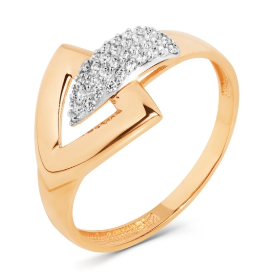 Кольцо из золота с фианитами