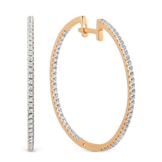 Серьги-конго из золота с фианитами