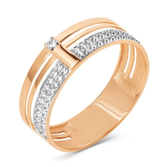 Кольцо из золота с фианитами