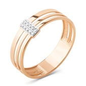 Кольцо из золота с фианитами