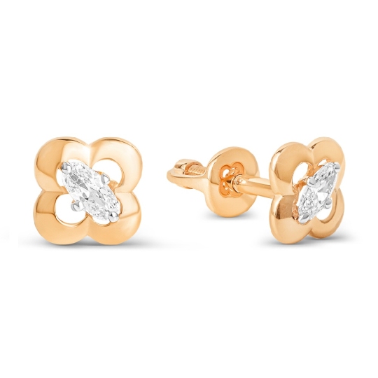 Серьги из золота с фианитами