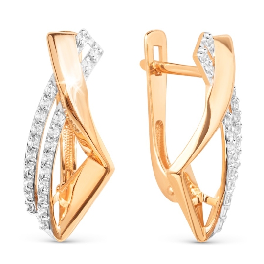 Серьги из золота с фианитами