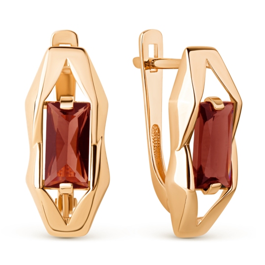 Серьги из золота с гранатами