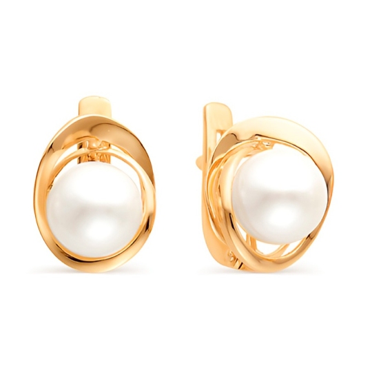 Серьги из золота с жемчугом