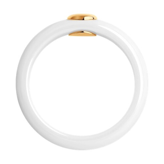 Кольцо из керамики со вставкой из золота и бриллиантом