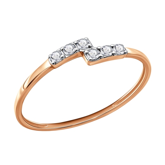 Кольцо из золота с фианитами