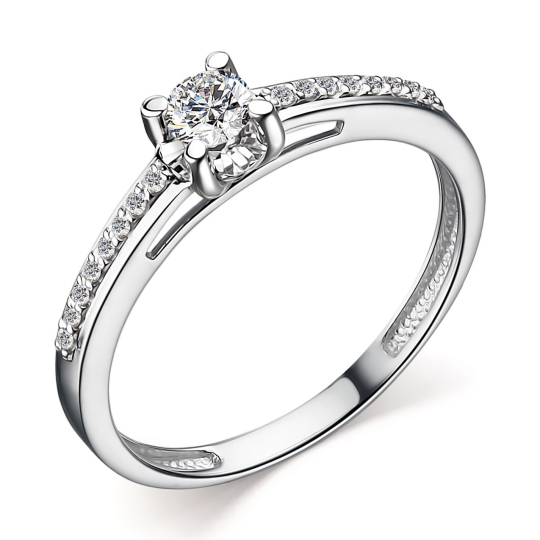 Кольцо из белого золота с бриллиантами