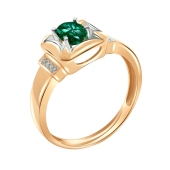 Кольцо из золота с бриллиантами и изумрудом