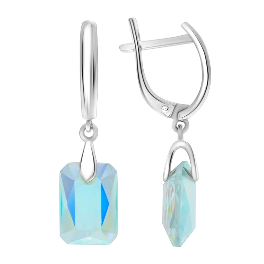 Серьги из серебра с ювелирными кристаллами