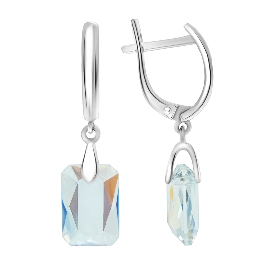 Серьги из серебра с ювелирными кристаллами