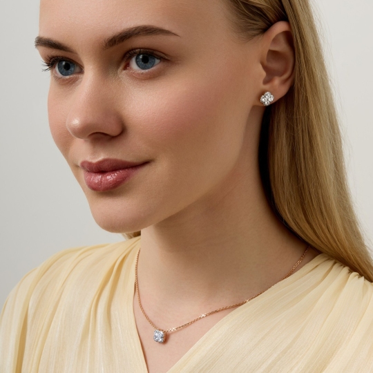 Серьги из золота с фианитами