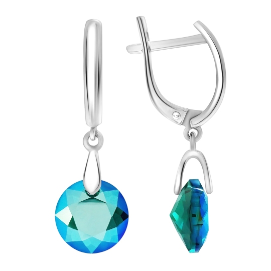 Серьги из серебра с ювелирными кристаллами