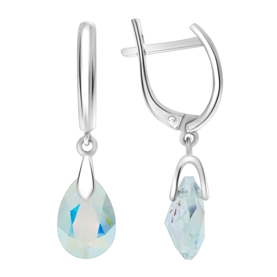 Серьги из серебра с ювелирными кристаллами
