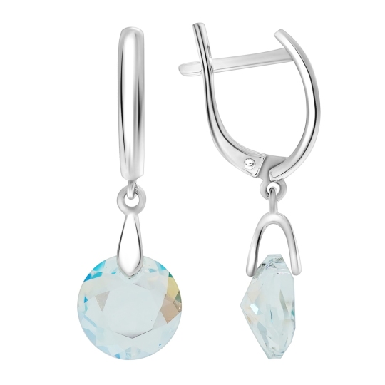 Серьги из серебра с ювелирными кристаллами