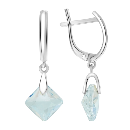 Серьги из серебра с ювелирными кристаллами