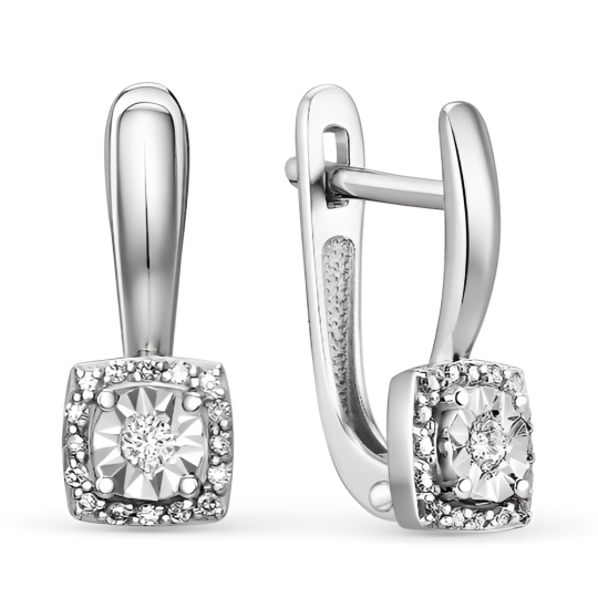 Серьги из белого золота с бриллиантами