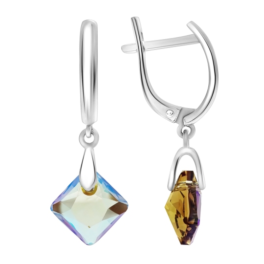 Серьги из серебра с ювелирными кристаллами