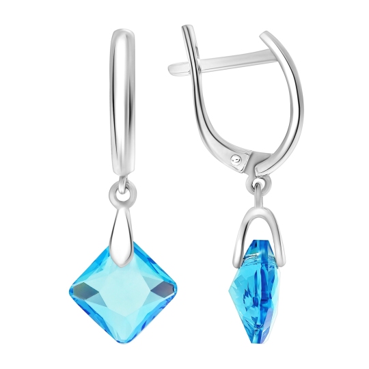 Серьги из серебра с ювелирными кристаллами