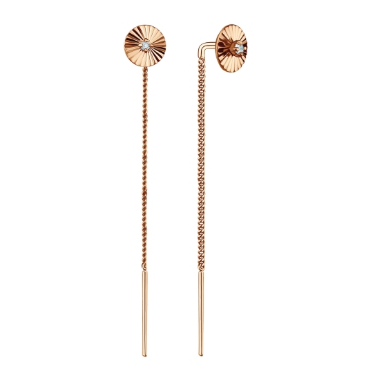 Серьги из золота с фианитами