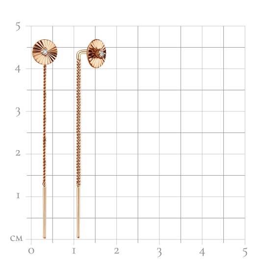 Серьги из золота с фианитами
